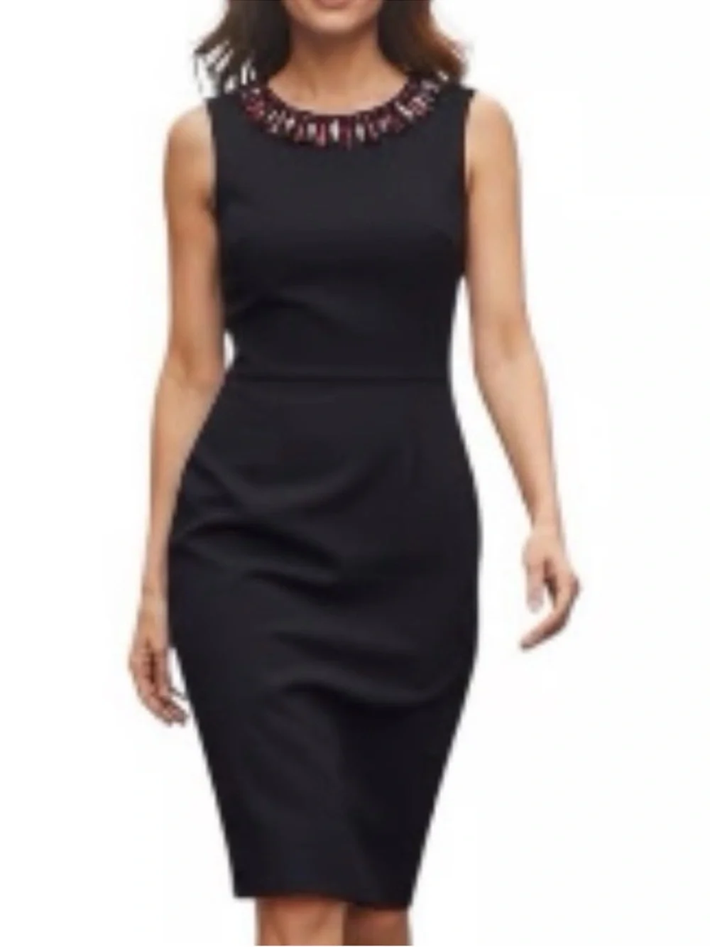 NWT Kate Spade Diane Beaded Neckline Sheath Dress Black Size 8 Retail $428.00